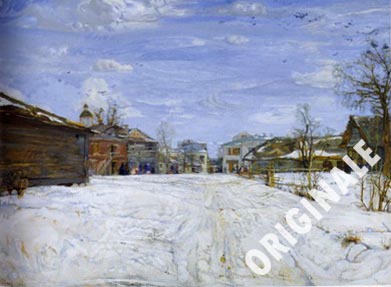 Vendita falso d'autore Isaak Brodski - Villaggio d'inverno di sconosciuto